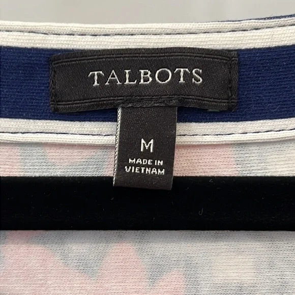 Talbots Stripes and Flowers Shift Dress - Size Medium - Picture 4 of 8